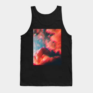 Glitched candy pink clouds Tank Top